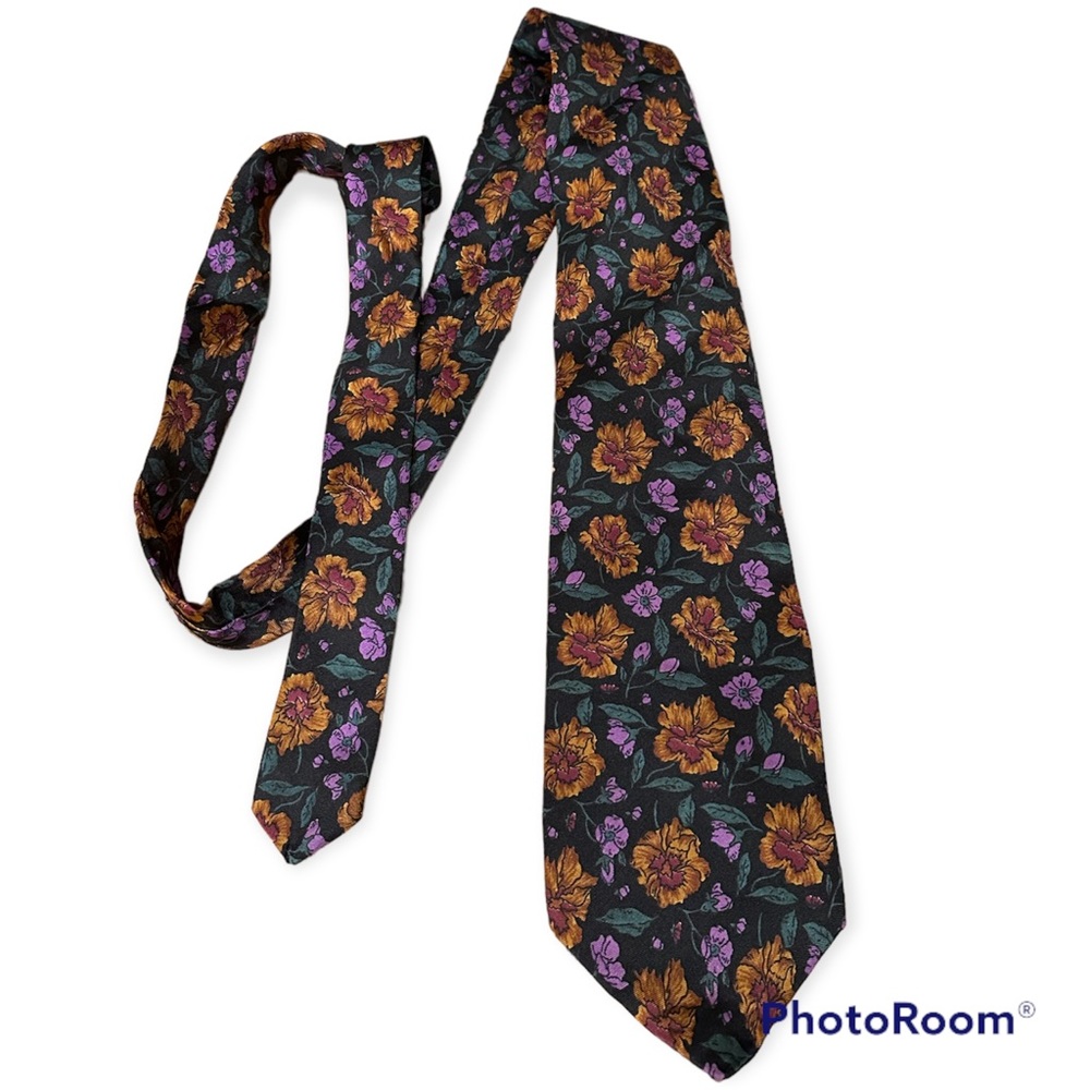 Vintage Salvatori Silk Floral Print Tie